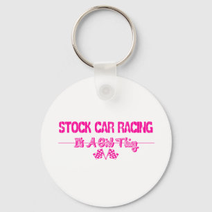 Stock Car Racing Key Ring