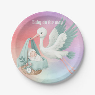 Stock carrying baby  paper plate
