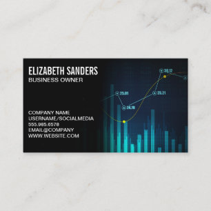 Stock Chart Analyst Numbers Business Card