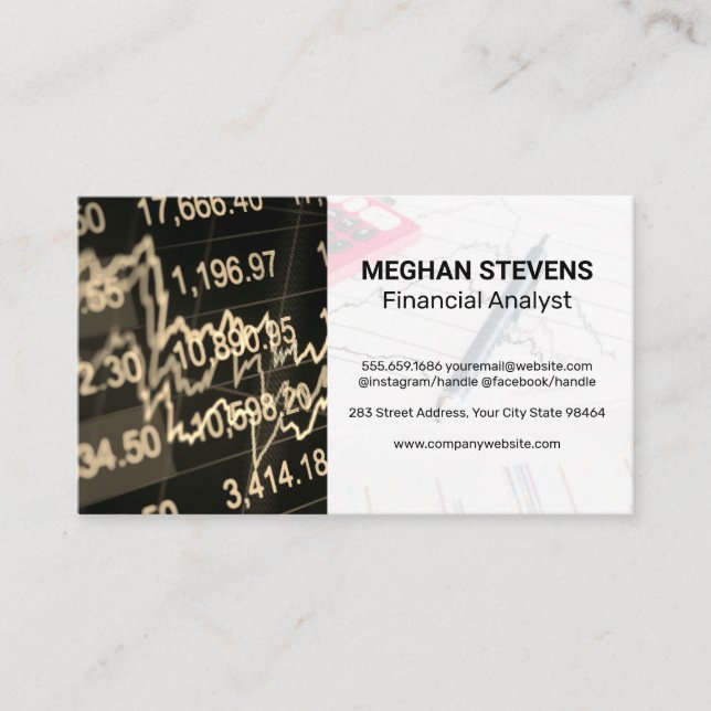 Stock Chart | Financial Reports Appointment Card (Front)