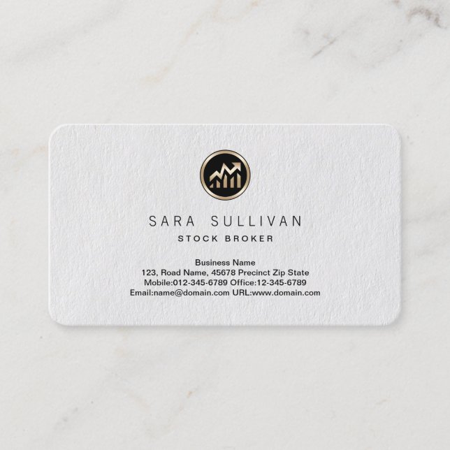 Stock Chart Icon Stock Broker Premium BusinessCard Business Card (Front)