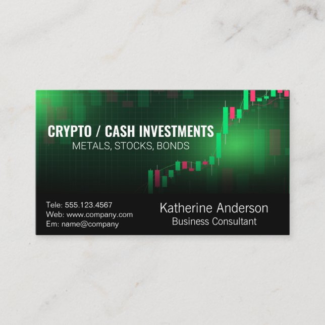 Stock Chart | Investments Business Card (Front)