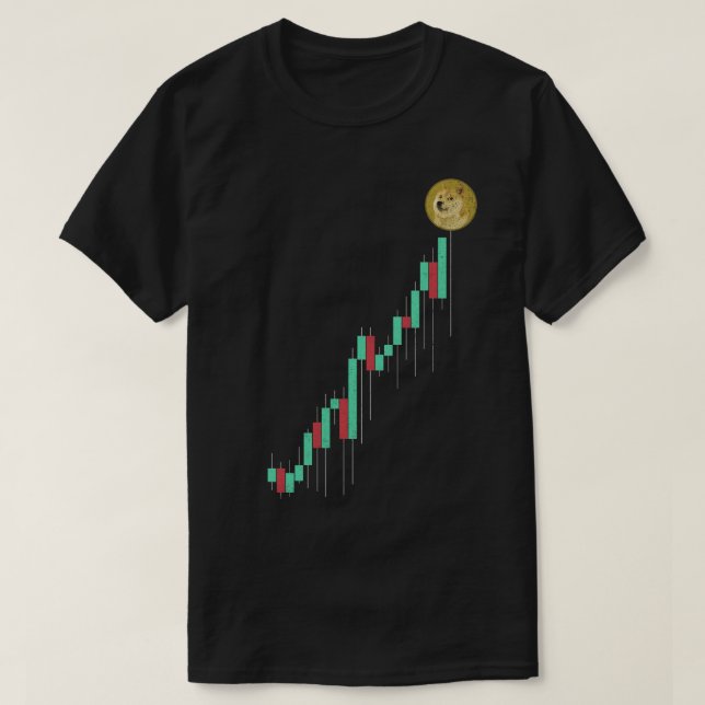 Stock Chart To The Moon Dogecoin DOGE Coin Crypto T-Shirt (Design Front)