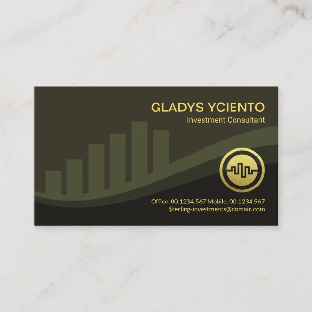Stock Exchange Graph Waves Money Investment Business Card (Front)