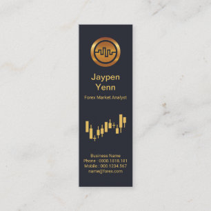 Stock Exchange Index Graph Blue Elegance Mini Business Card