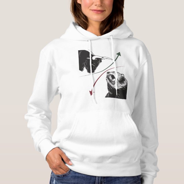 Stock Exchange Shares Market Bear Bull Prices Hoodie (Front)