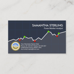 Stock Exchange Uptrend Graph Financial Consultant Business Card