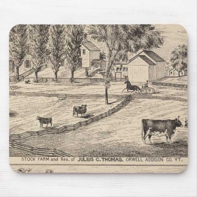 Stock farm in Orwell Vermont Mouse Mat (Front)
