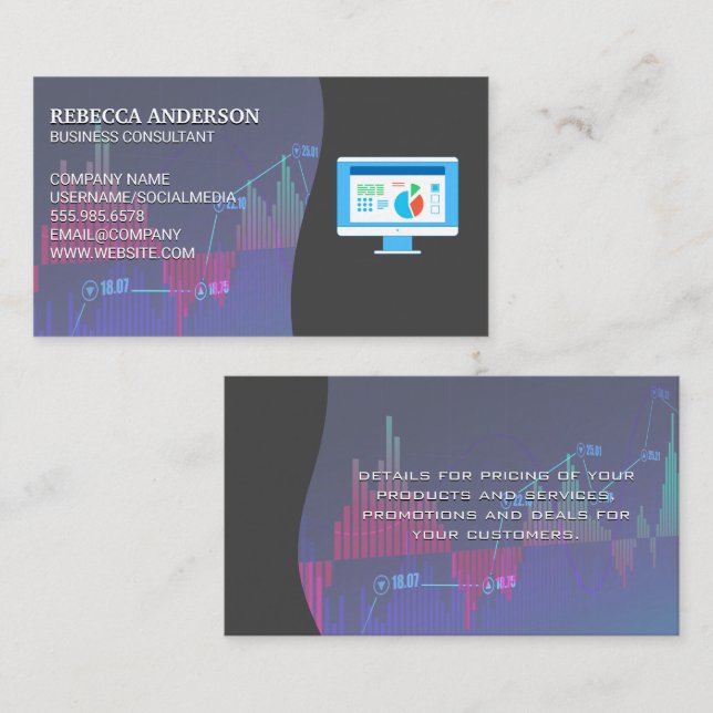 Stock Graph | Data Analyst Business Card (Front/Back)