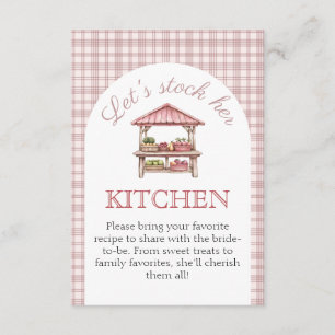 Stock her Kitchen recipe Bridal Shower card