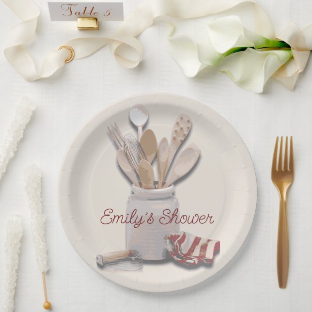 Stock Kitchen Bridal Shower Theme Paper Plate (Wedding)