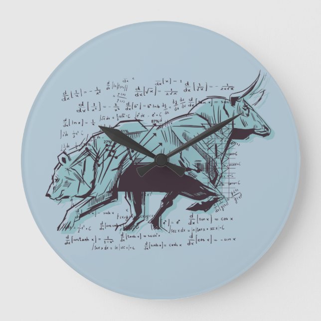 Stock Market Analysis Finance Large Clock (Front)