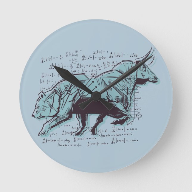 Stock Market Analysis Finance Round Clock (Front)