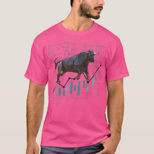 Stock market Bull Chart with formulas cashing in T-Shirt