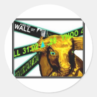 Stock Market Bull Classic Round Sticker
