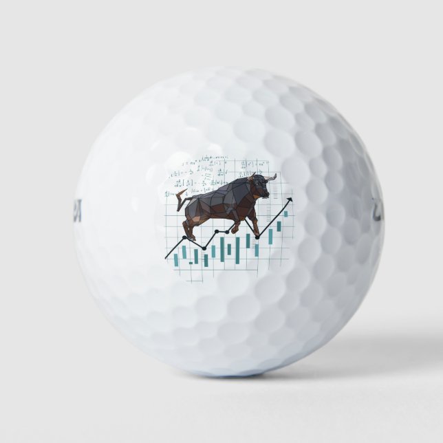 Stock Market Bullish Trend Golf Balls (Front)