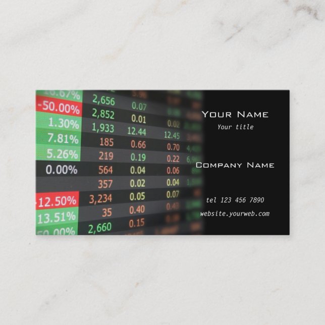 Stock market Business Card (Front)