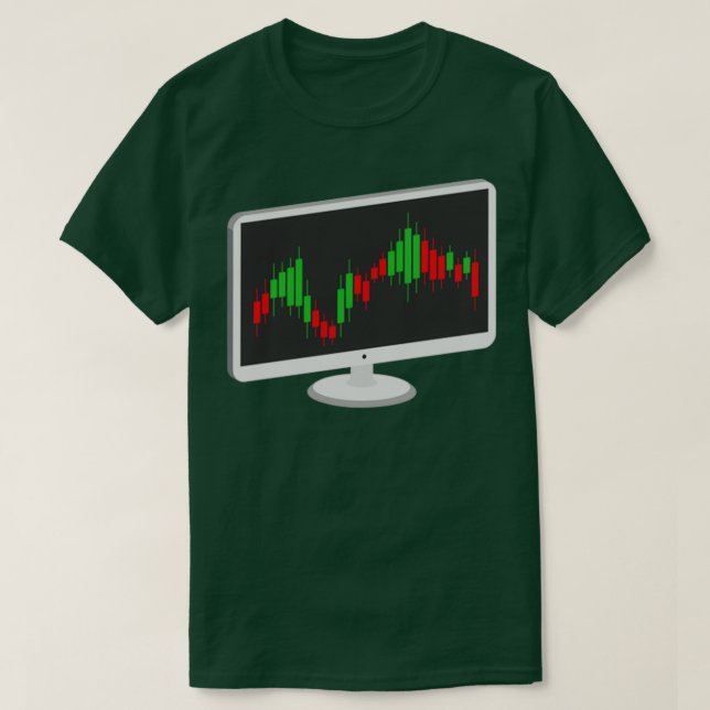 Stock Market Candlestick ComputerChart Design T-Shirt (Design Front)