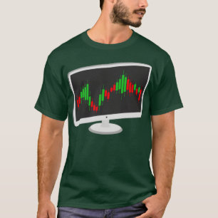 Stock Market Candlestick ComputerChart Design T-Shirt