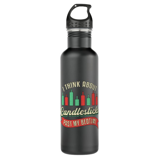 Stock Market Candlesticks Past My Bedtime Trader 710 Ml Water Bottle (Front)