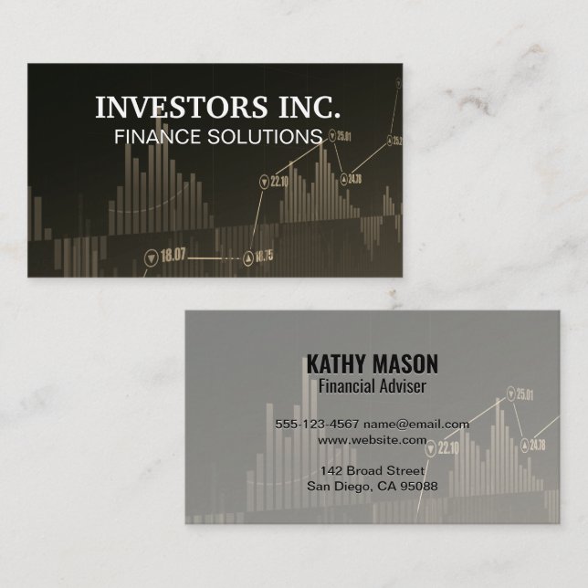 Stock Market Chart Background Business Card (Front/Back)