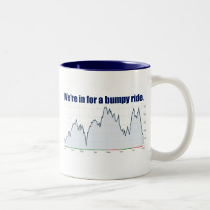 STOCK MARKET CHART BUMPY RIDE Two-Tone COFFEE MUG