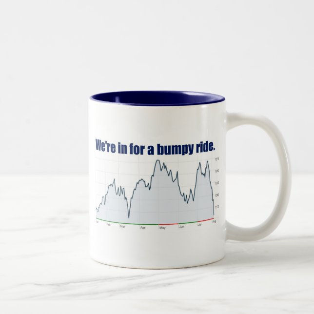 STOCK MARKET CHART BUMPY RIDE Two-Tone COFFEE MUG (Right)