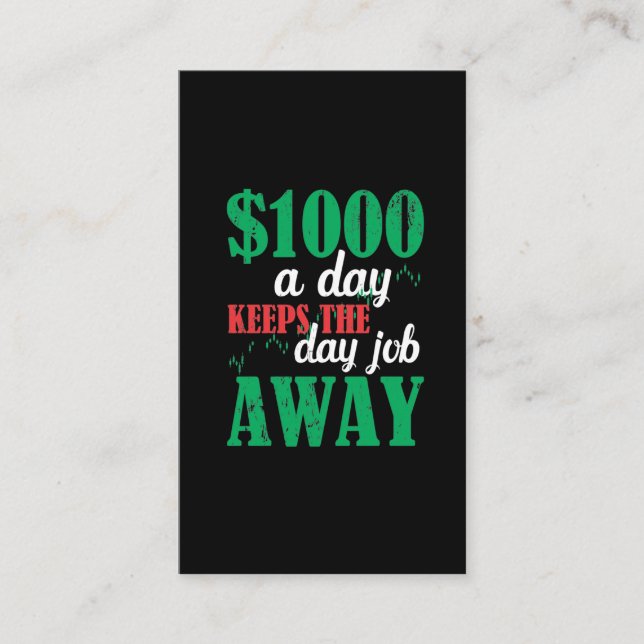 Stock Market Day Trading Trader Investor Joke Business Card (Front)