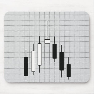 Stock market diagram black and white mouse mat