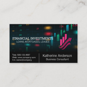 Stock Market Financial   Growth Graph Business Card