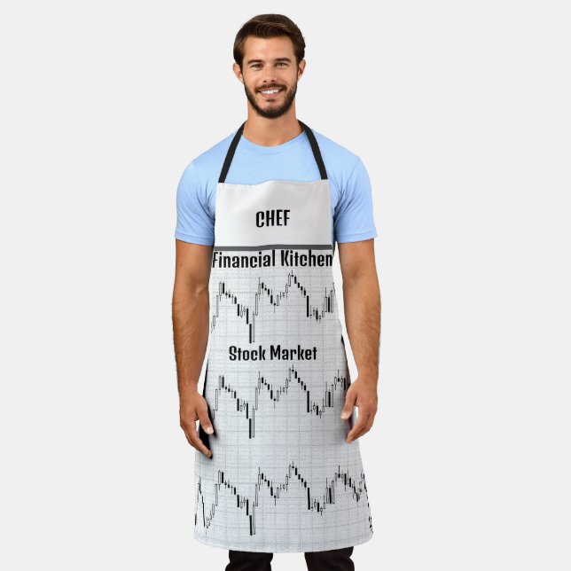  Stock Market Financial Kitchen Personalised Apron (Worn)