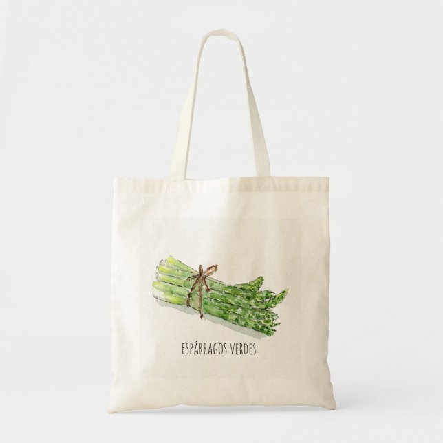 stock market giant cotton “green asparagus " tote bag (Front)