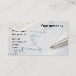 "Stock market graph and pen" business card