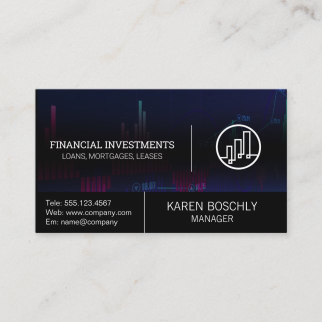 Stock Market Graph Business Card (Front)