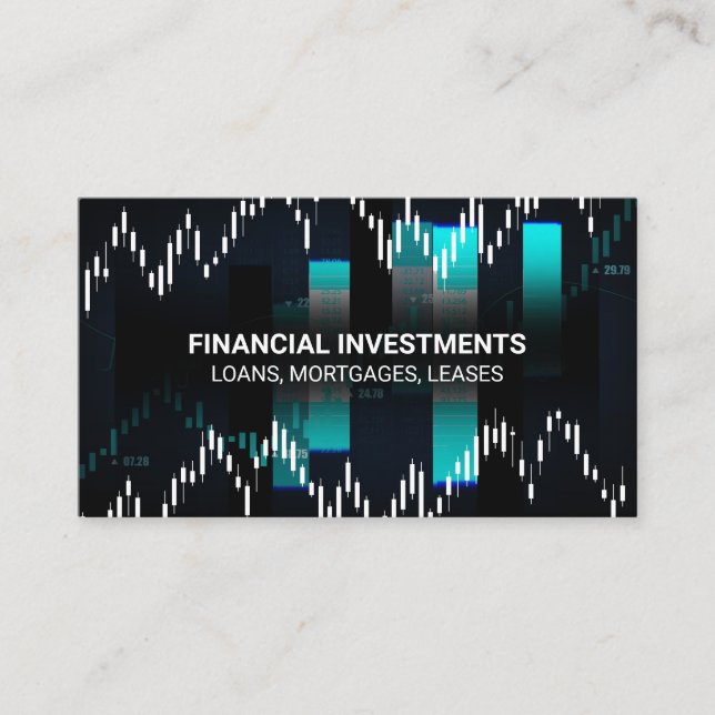 Stock Market Graph Candlesticks Business Card (Front)