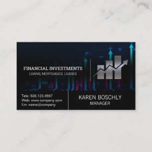 Stock Market Graph Fin Tech Business Card