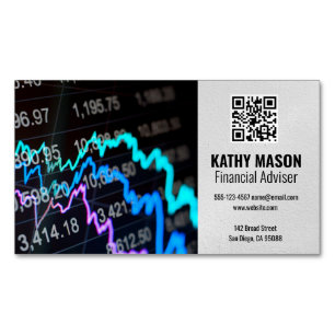 Stock Market Graph   Finance Logo QR Code Magnetic Business Card