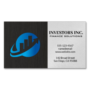 Stock Market Graph Logo   Financial  Magnetic Business Card