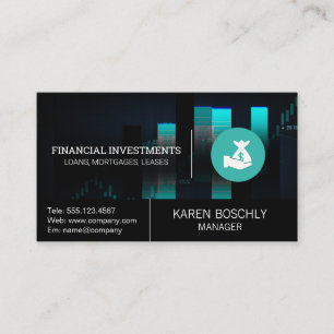 Stock Market Graph   Money Bag Business Card