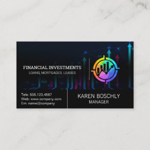 Stock Market Graph Money Chart   Fin Tech Business Card