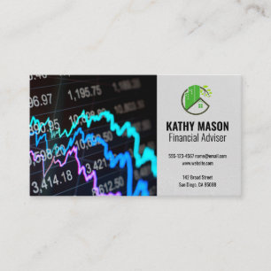 Stock Market Graph   Real Estate Logo  Business Card