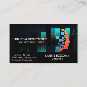 Stock Market Graph   Tech  Business Card