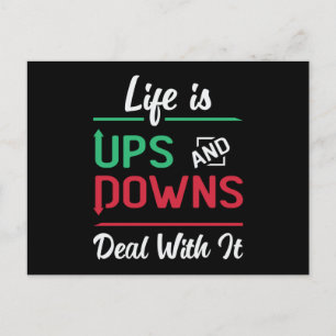 Stock Market Life Is Ups And Downs Trading Trader Postcard