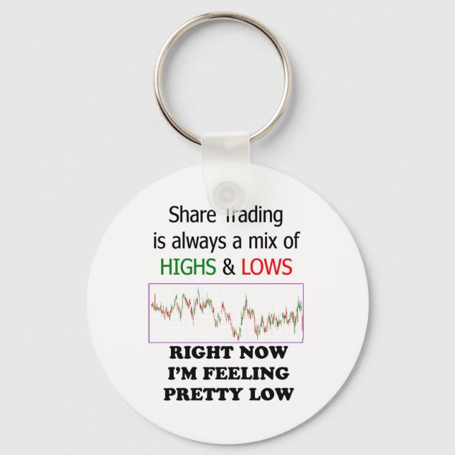 Stock Market Trader Highs & Lows Key Ring (Front)