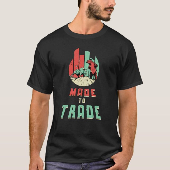 Stock Market Trading Investor Bear Bull Trader T-Shirt (Front)