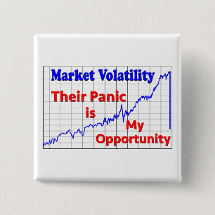 Stock Market Trading Panic Opportunity 15 Cm Square Badge