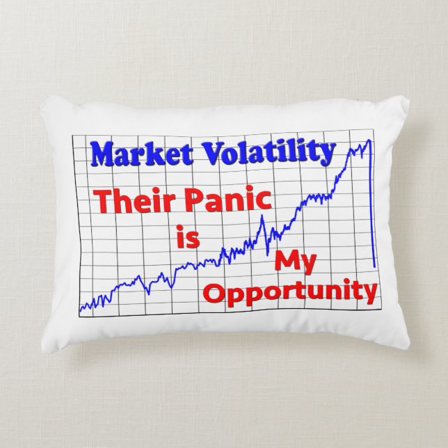 Stock Market Trading Panic Opportunity Decorative Cushion (Front)