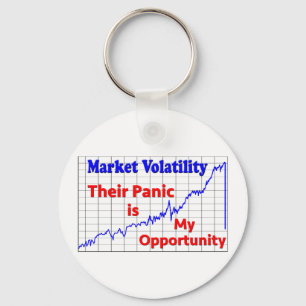 Stock Market Trading Panic Opportunity Key Ring