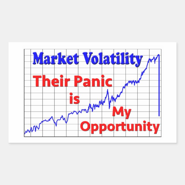 Stock Market Trading Panic Opportunity Rectangular Sticker (Front)