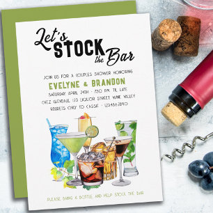 Stock the Bar Alocholic Drinks Couples Shower Invitation
